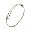 Non-Tarnish 304 Stainless Steel Twist Bangles for Women BJEW-M233-01P-1