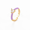 Brass Enamel Cuff Rings RJEW-T016-31C-NF-3
