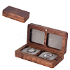 2-slot Rectangle Black Walnut Wooden Couple Ring Storage Boxes CON-WH0085-120-1