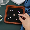 Square Wood Jewelry Storage Tray with Microfiber Fabric Mat Inside ODIS-WH0030-37B-02-3