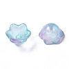 Transparent Two Tone Spray Painted Glass Beads GLAA-Q089-002B-002-4