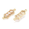 Brass Pave Clear Cubic Zirconia Links/Connector Charms KK-T077-68G-2