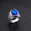 Alloy Rhinestone Finger Rings for Men FS-WG512DB-22-1