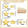 1200Pcs 4 Styles Aluminum Hotfix Iron On Star Studs FIND-NB0006-17G-2