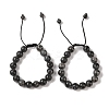 10mm Round Natural Larvikite Braided Bead Bracelets BJEW-C067-01C-07-1