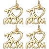 8Pcs Mother's Day Rack Plating Brass Charms KK-BBC0013-94-1