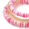 Handmade Polymer Clay Heishi Beads Stretch Bracelets Set BJEW-JB07406-03-9