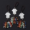 Hamsa Hand/Hand of Miriam Natural Quartz Crystal Pendant Decorations HJEW-R127-02B-2