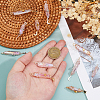 12Pcs 6 Styles Electroplated Natural Quartz Crystal Pointed Copper Wire Wrapped Bullet Pendants PALLOY-FH00161-3