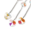 Natural Rose Quartz Chip & Iron Suncatchers HJEW-G028-03A-2