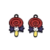 Halloween Theme Spray Painted Alloy Enamel Pendants ENAM-T020-09K-2