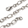304 Stainless Steel Oval Cable Chain Necklaces NJEW-P338-07P-4