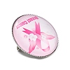 Breast Cancer Awareness Ribbon Glass Brooches JEWB-L019-01L-2