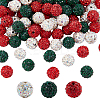 120Pcs 3 Colors Pave Disco Ball Beads RB-PH0001-42-1