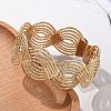 Electrophoresis Iron Cuff Bangles for Women BJEW-M057-02G-5