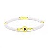 Resin Evil Eye & Acrylic Beaded Stretch Bracelet for Women BJEW-JB08609-02-1