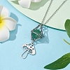 Natural Green Aventurine Interchangeable Holder Pendant Necklace for Women NJEW-JN04631-01-2