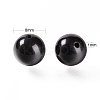 100Pcs 8mm Natural Black Stone(Natural Black Glass) Round Beads DIY-LS0002-15-3