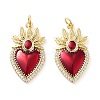 Rack Plating Brass Micro Pave Clear Grade AAA Cubic Zirconia Pendants KK-M280-10C-G-1