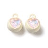 Spray Paint Alloy Rhinestone Pendants PALLOY-S186-11I-1