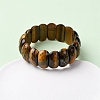 Oval Natural Tiger Eye Beads Stretch Bracelets for Unisex BJEW-Z149-04-2