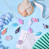 24Pcs 6 Colors UV Plating Iridescent Acrylic Imitation Conch Pendants MACR-CA0001-43-5