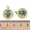 Brass Micro Pave Clear Cubic Zirconia Pendants KK-L213-039G-01-3
