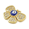 Rack Plating Brass Pave Cubic Zirconia Enamel Pendants KK-U029-15G-2