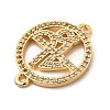 Brass Micro Pave Clear Cubic Zirconia Ring with Fe Faith Connector Charms KK-I360-044G-2
