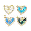 Brass Micro Pave Clear Cubic Zirconia Pendants KK-L213-006G-1