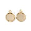 Flat Round Brass Pendant Cabochon Settings X-KK-K414-14B-G-1