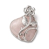 Natural Rose Quartz Pendants G-B042-01P-04-1