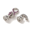 Rack Plating Brass Pave Clear Cubic Zirconia Fold Over Clasps KK-M285-31A-01P-2