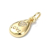 Heart Theme Brass Micro Pave Cubic Zirconia Charms KK-H475-56G-01-2