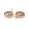 Flat Round Brass Micro Pave Cubic Zirconia Charms KK-G435-33G-02-3
