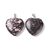 Natural Rhodonite Pendants G-G956-B34-FF-2