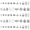 140Pcs 14 Style Tibetan Style Alloy Pendants FIND-SC0001-97-1