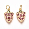 Brass Micro Pave Cubic Zirconia Charms ZIRC-I038-08G-1