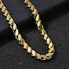 304 Stainless Steel Horse Eye Twisted Chain Necklaces for Women Men NJEW-A046-01G-1