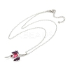 Alloy and Glass Pendant Necklaces PW-WG44FA7-01-1