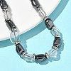 Natural Quartz Crystal & Non-magnetic Synthetic Hematite Beaded Braided Bead Bracelets for Men Women BJEW-Z148-08P-01-4