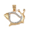 Brass Micro Pave Cubic Zirconia Pendants KK-A260-06G-1