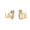 Brass Micro Pave Cubic Zirconia Stud Earrings for Women LS-EJEW-F352-03G-2