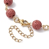 Dyed Natural Lava Rock Round Beaded Chain Bracelet Making AJEW-JB01206-03-3
