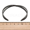 316 Surgical Stainless Steel Criss Cross Cuff Bangles BJEW-C125-09AS-3