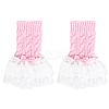 Bowknot Cotton Womens Knitting Floral Lace Wrist Cuffs For Wedding Party AJEW-WH20060-34A-1