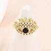 Brass Micro Pave Cubic Zirconia Cuff Rings for Women RJEW-Z113-44G-5