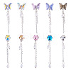 10Pcs 10 Styles Butterfly & Flower Alloy K9 Glass Charms Nail Art Decoration MRMJ-TA0001-41-2