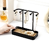 PP Necklace Display Stands with Wooden Tray PW-WG356B9-02-2