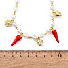 Brass Micro Pave Clear Cubic Zirconia Beaded Necklaces NJEW-Z059-04G-01-5